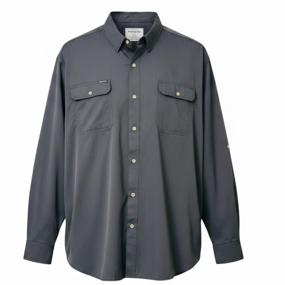 NWT PONCHO Magnetic Pocket Shirt Men’s 3XL  Stretch Utility Button Up